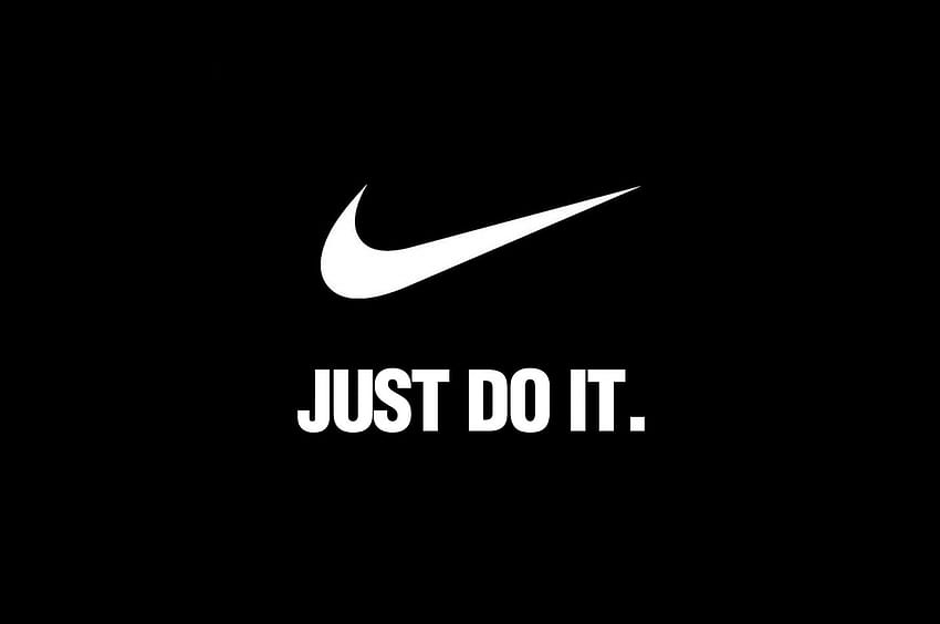 Nike Just Do It White Logo on Black Backgrounds [3840x2160] for your , Mobile & Tablet, nike iconic HD wallpaper