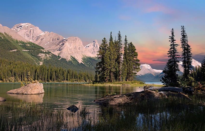 Canada, Jasper National Park, Maligne Lake, Spirit Island, maligne lake canada HD wallpaper