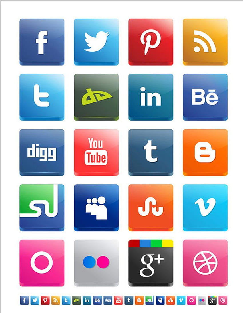 50 Yüksek Kaliteli Sosyal Medya Simge Seti, sosyal medya logosu HD telefon duvar kağıdı