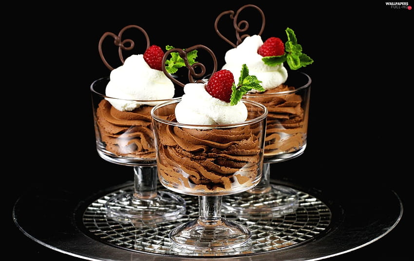 strawberries, cups, ice cream, ice cream sundae cookies and cream HD wallpaper