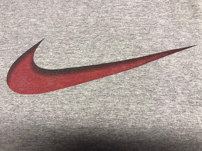 Винтидж сива изрязана тениска Nike с допълнителен размер Red Nike Swoosh HD тапет