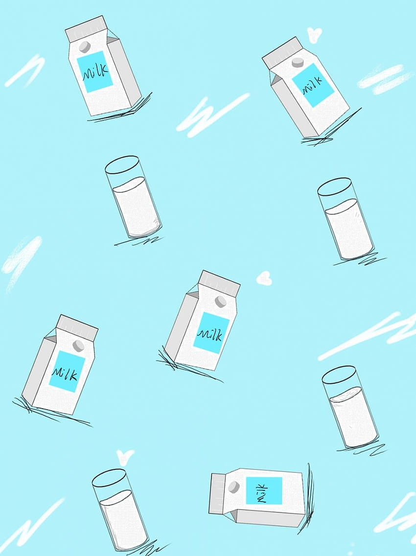 Hand Drawn Milk , Background, Food, Hand Backgrounds for, milk blue HD phone wallpaper