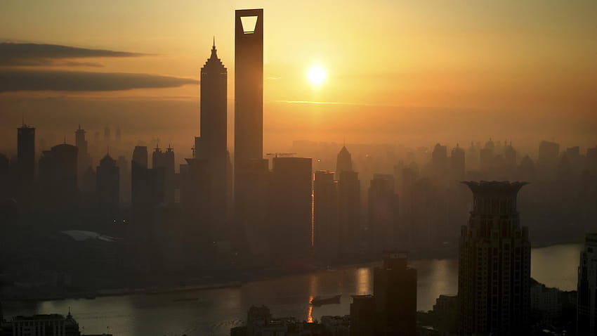Capitale, New York City, Orizzonte, Shanghai World Financial, alba di New York Sfondo HD