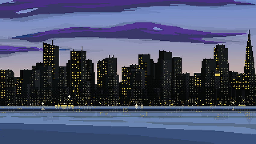 Make professional city pixel backgrounds by Cg_alexander, retro city pixel HD wallpaper
