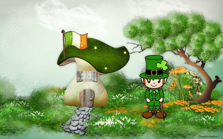 st patricks day Leprechaun and his mushroom home [1440x900] for your , Mobile & Tablet HD wallpaper