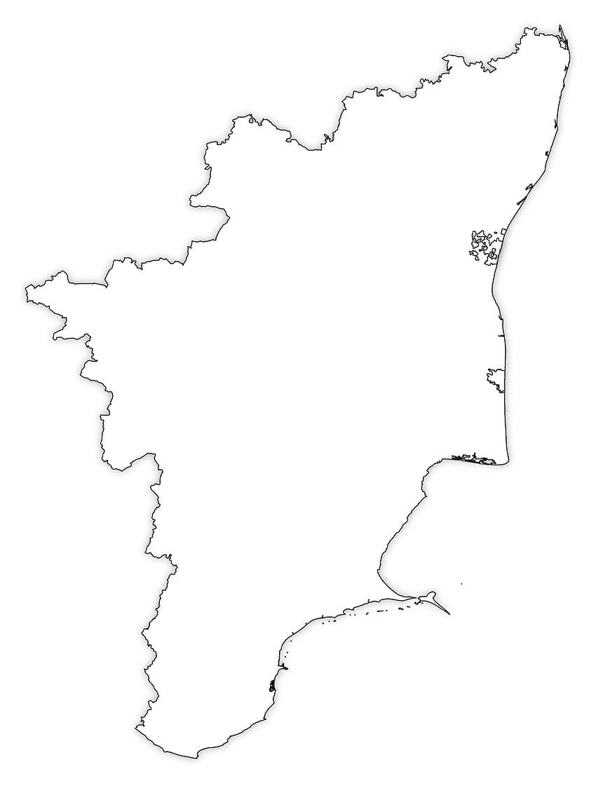 Tamil Nadu Outline Map, Tamil Nadu Blank Map, tamil nadu map HD phone wallpaper
