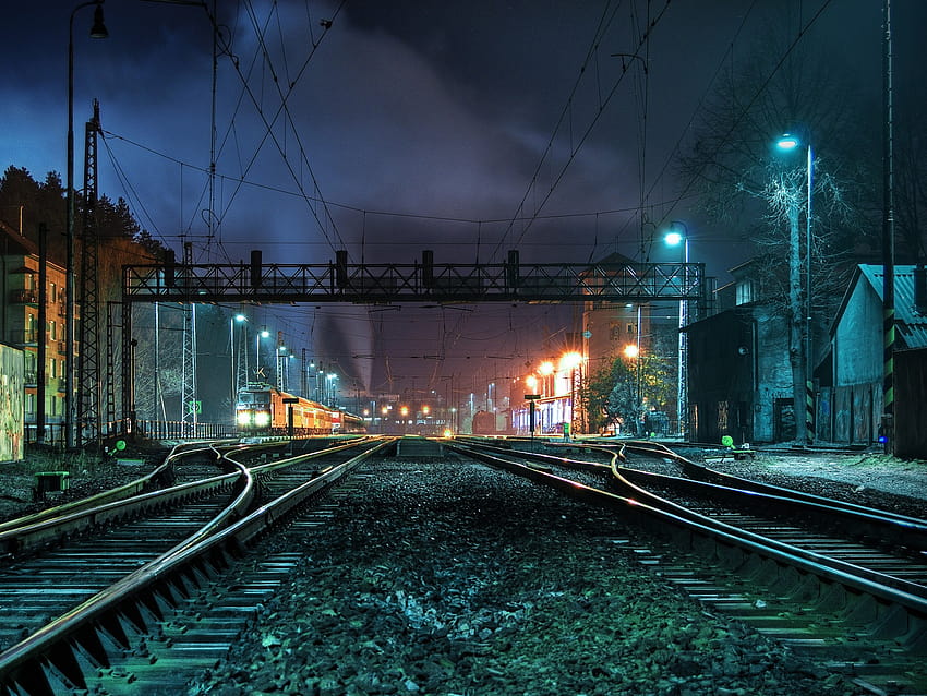 Ferrovia, Travessia Ferroviária, Trem / e Fundos Móveis papel de parede HD