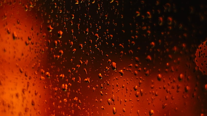 gocce di pioggia vive, acqua, rosso, arancione, fenomeno geologico, goccia, pioggia rossa Sfondo HD