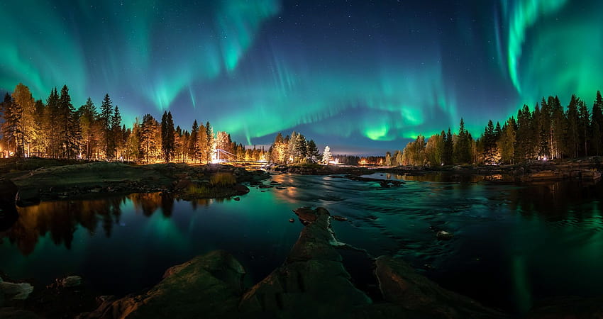 Aurora Of, Borealis, Finlandiya, Işık, Doğa HD duvar kağıdı