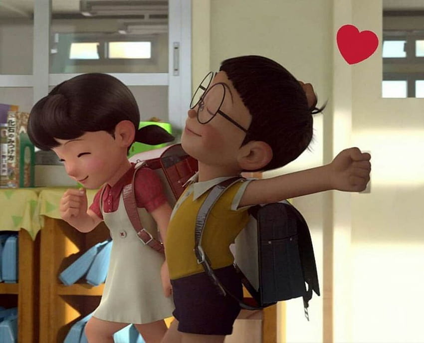 Doraemon Nobita Nobita Shizuka Love Full, шизука и нобита HD тапет