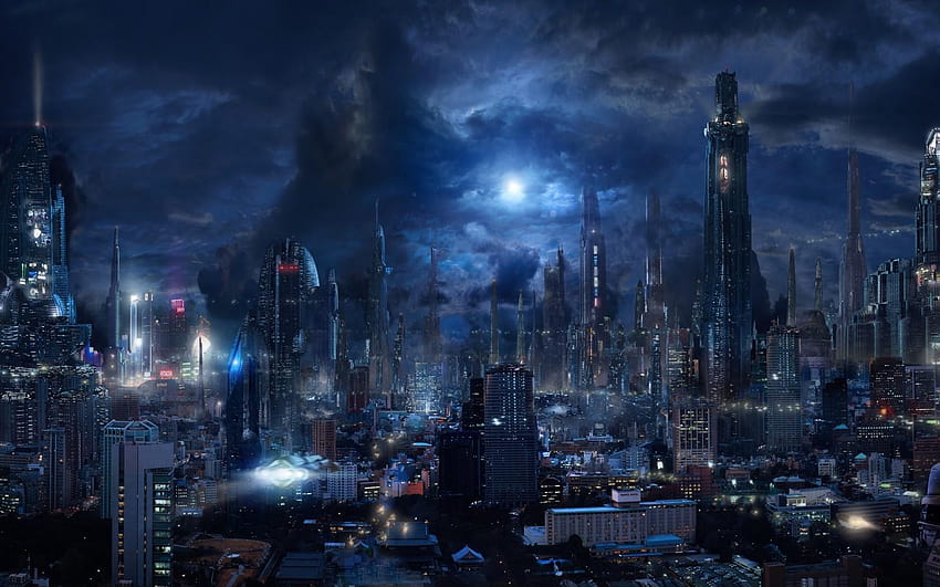 1680x1050 Futuristic City, Sci, dark city HD wallpaper | Pxfuel