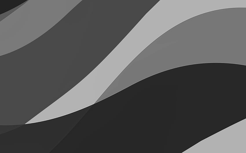 ondas abstratas pretas, mínimo, fundo ondulado preto, design de material, ondas abstratas, fundos pretos, criativo, padrões de ondas com resolução 3840x2400. Onda preta minimalista de alta qualidade papel de parede HD