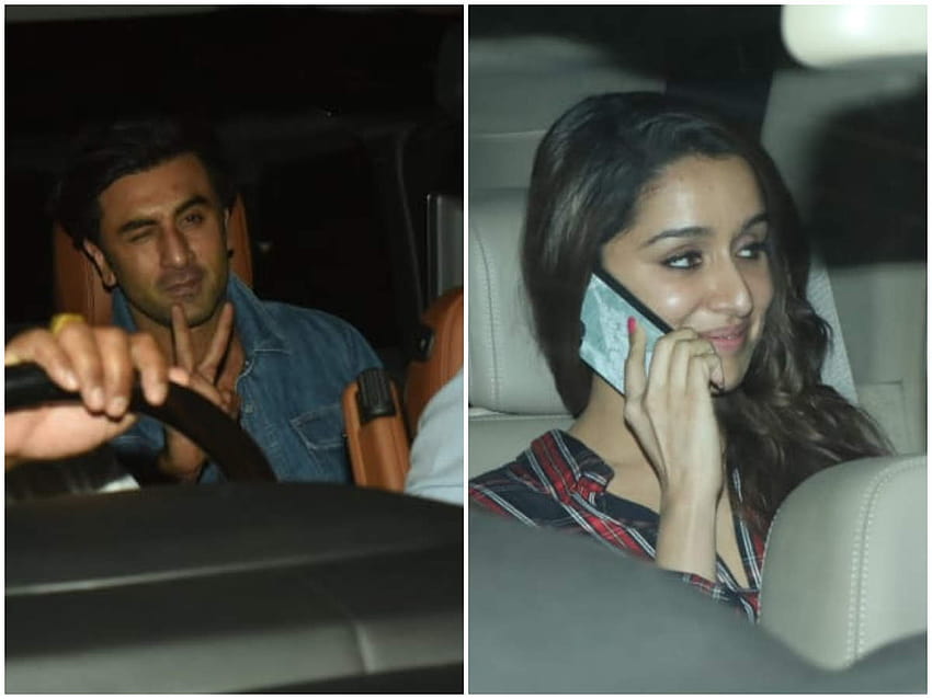 : Ranbir Kapoor and Shraddha Kapoor are all smiles as they get papped outside Luv Ranjan's residence HD wallpaper