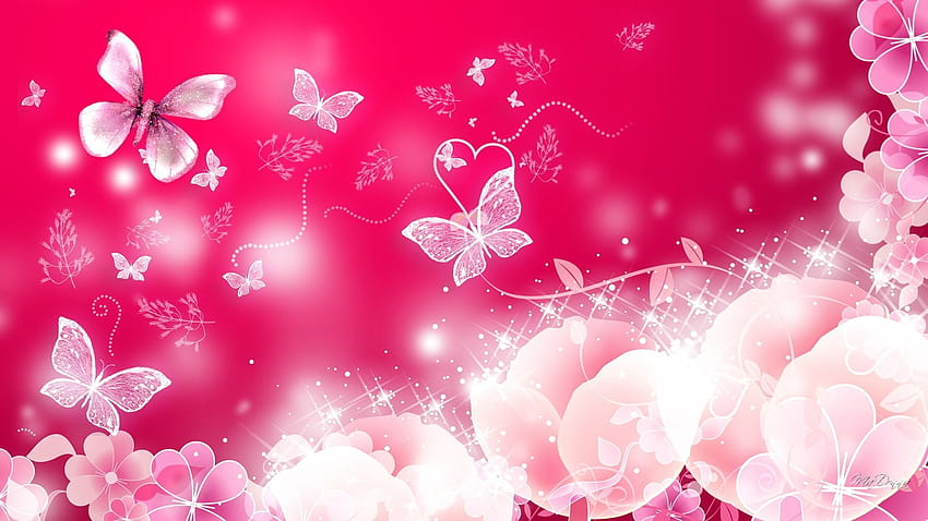 Best Of Sparkle Crystal Pink Butterfly ...atwalls.blogspot, różowy kryształ Tapeta HD
