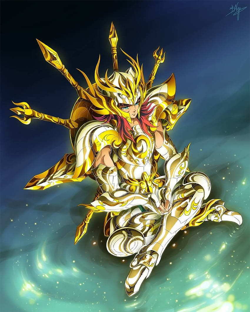 Gold Saint Libra Dohko with Divine Cloth. Saint Seiya Soul of Gold. Artwork by Spaceweaver. HD phone wallpaper