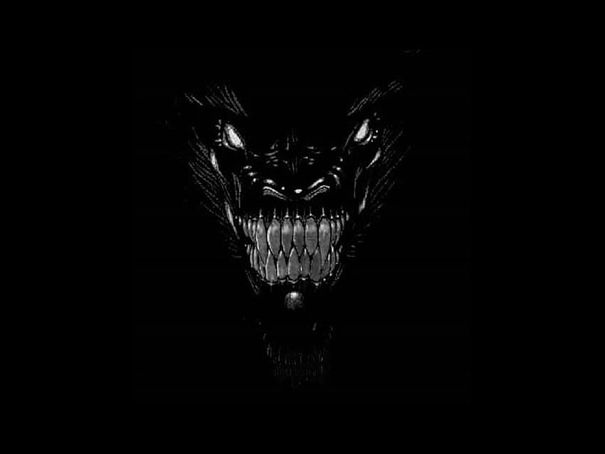 Black Demon on Dog, demon smile HD wallpaper