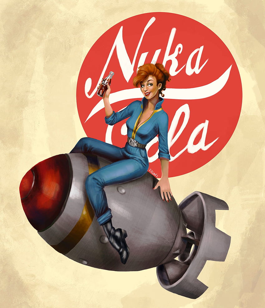 Nuka Cola pinup de Laura Escoin, coca cola pin up girl pósters fondo de pantalla del teléfono