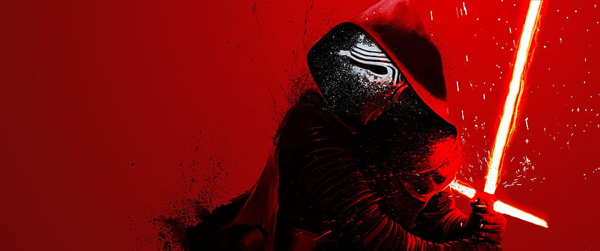 Kylo Ren dari digital Star Wars , Kylo Ren, Star Wars: The, lightsaber merah Wallpaper HD