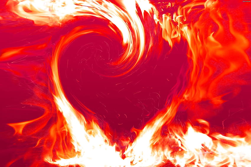 Heart Fire Płonące..., płonące serce Tapeta HD