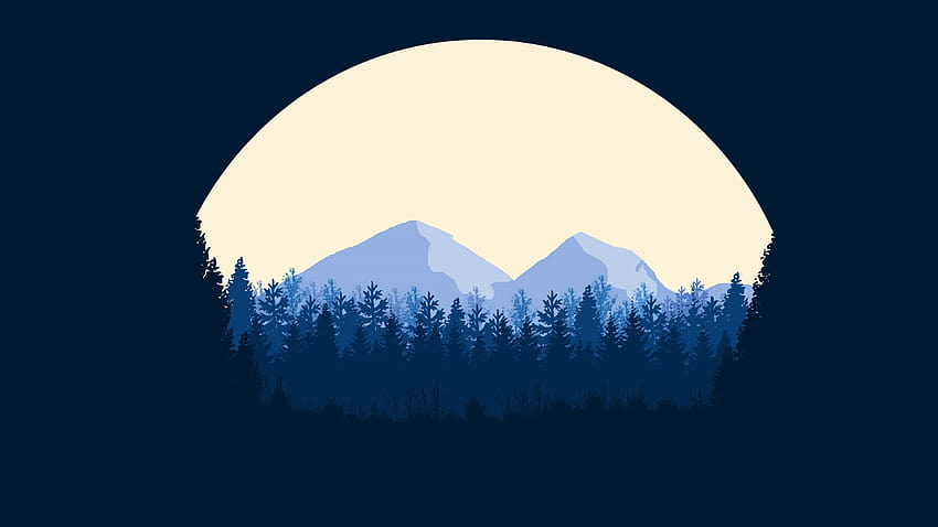 Gunung Minimalis Gunung Minimalis Baru untuk Ide PC & Mac, minimal biru Wallpaper HD