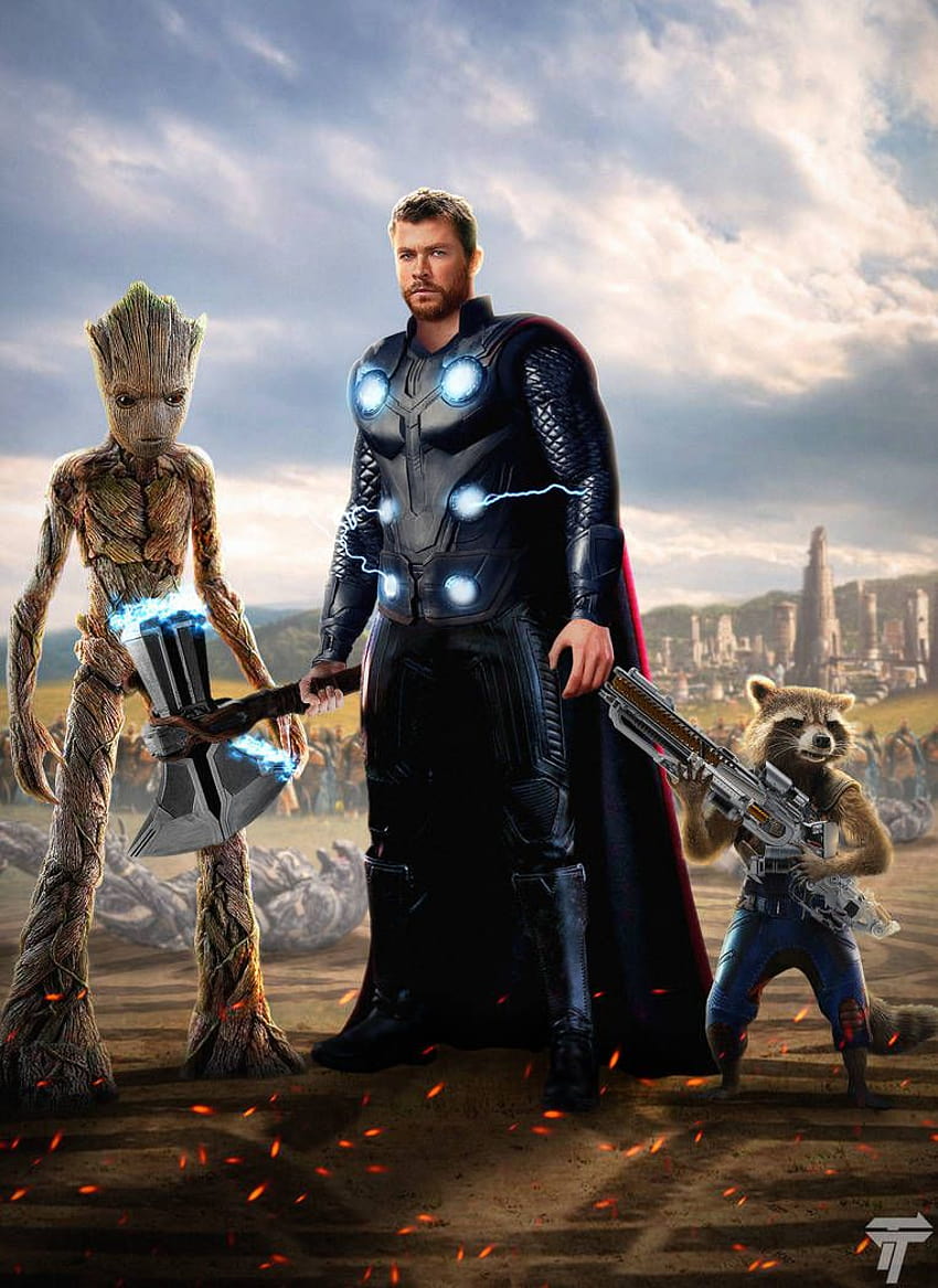 1 Thor, Rakete und Groot, Rakete Groot HD-Handy-Hintergrundbild