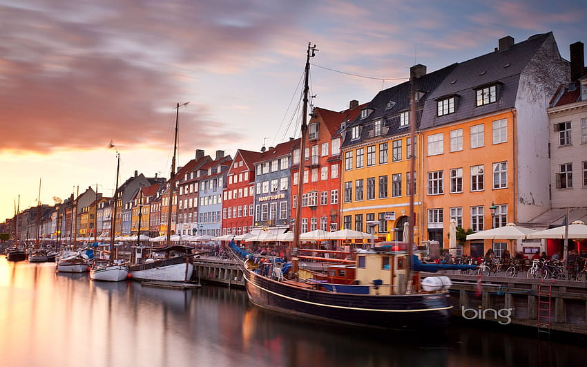 Colorful houses line Nyhavn canal in Copenhagen Denmark [1920x1200] for your , Mobile & Tablet HD wallpaper