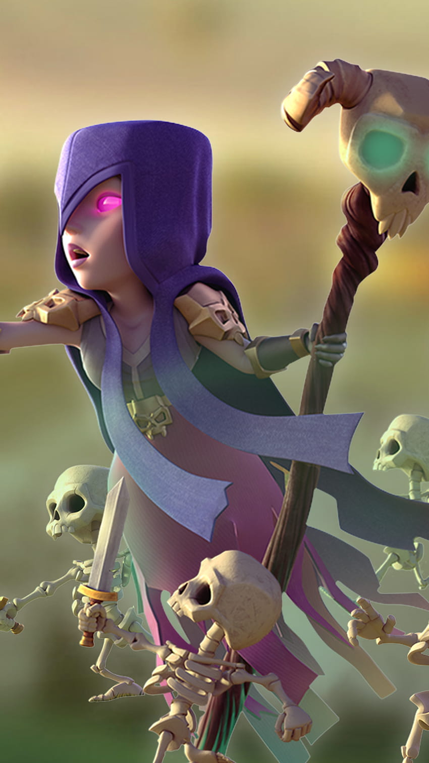 clash of clans ,green,fictional character,action figure,cartoon,animation, clash of clans witch HD phone wallpaper