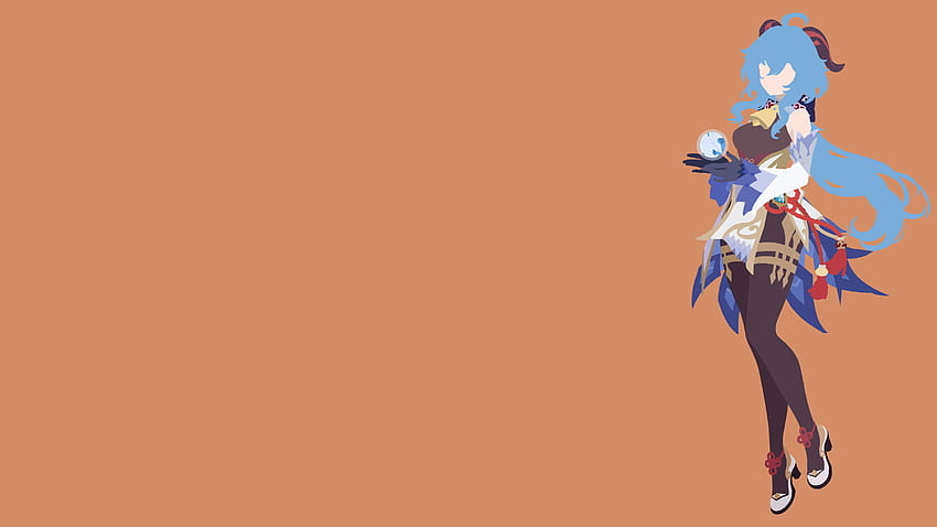 I heard tracing is cool now! Here are my minimalist traces of Ganyu and Childes portrait art! : Genshin_Impact HD wallpaper