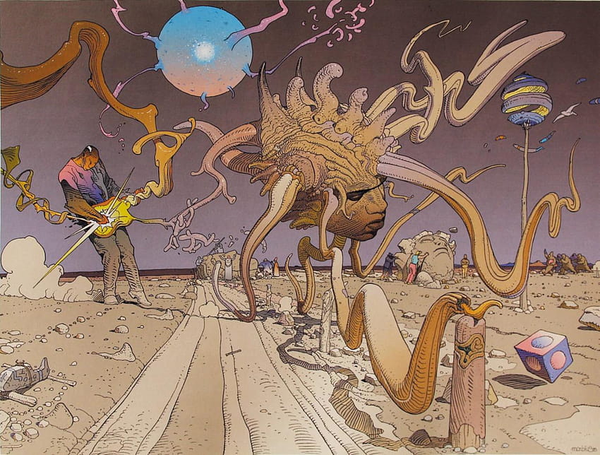 Изкуство: Джими Хендрикс от Jean Giraud, известен още като MoebiusI Like It Lot, jean Giraud Moebius HD тапет