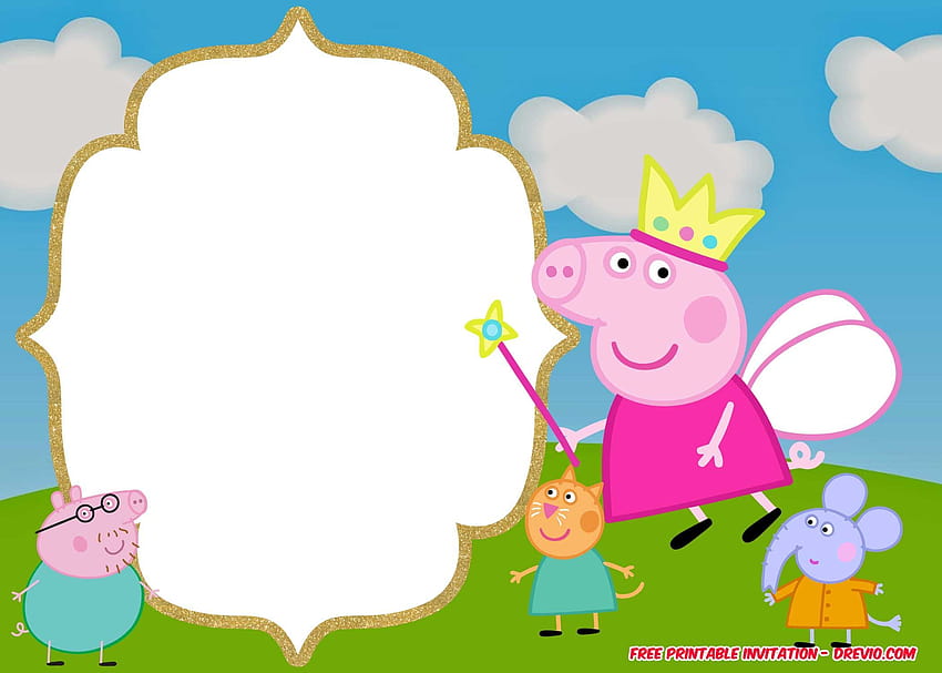 Druckbare Peppa Pig Einladungsvorlage, Peppa Pig Birtay HD-Hintergrundbild