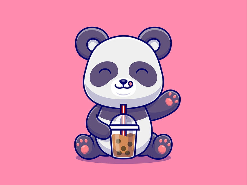 Panda boba HD wallpaper
