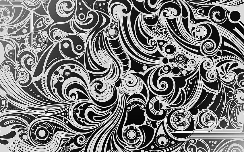 4 Black and White Swirl, black and white painting HD wallpaper