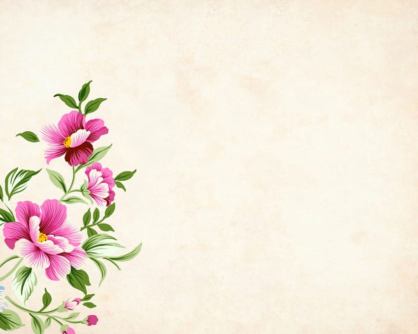 Kwitnące kwiaty, tło, kwiatowy, obramowanie, ramka ogrodowa, vintage • For You For & Mobile, ramka w kwiaty Tapeta HD
