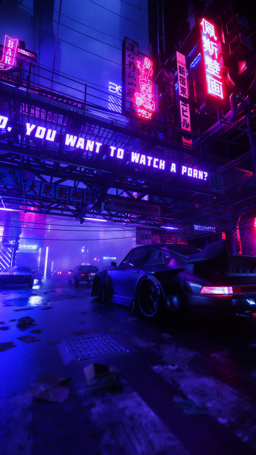 Download Explore the NeonLit Streets of an Expressive Cyberpunk Aesthetic  Wallpaper  Wallpaperscom