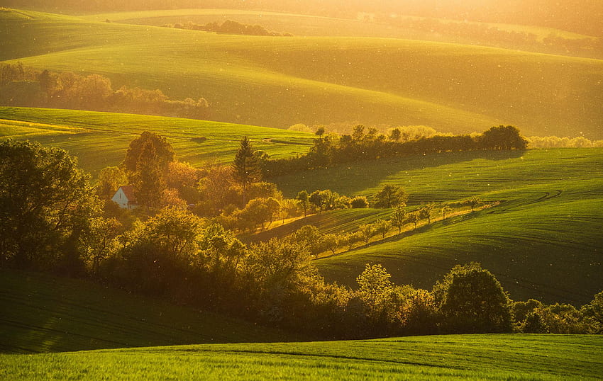 Matahari terbenam ajaib di Moravia Selatan Wallpaper HD