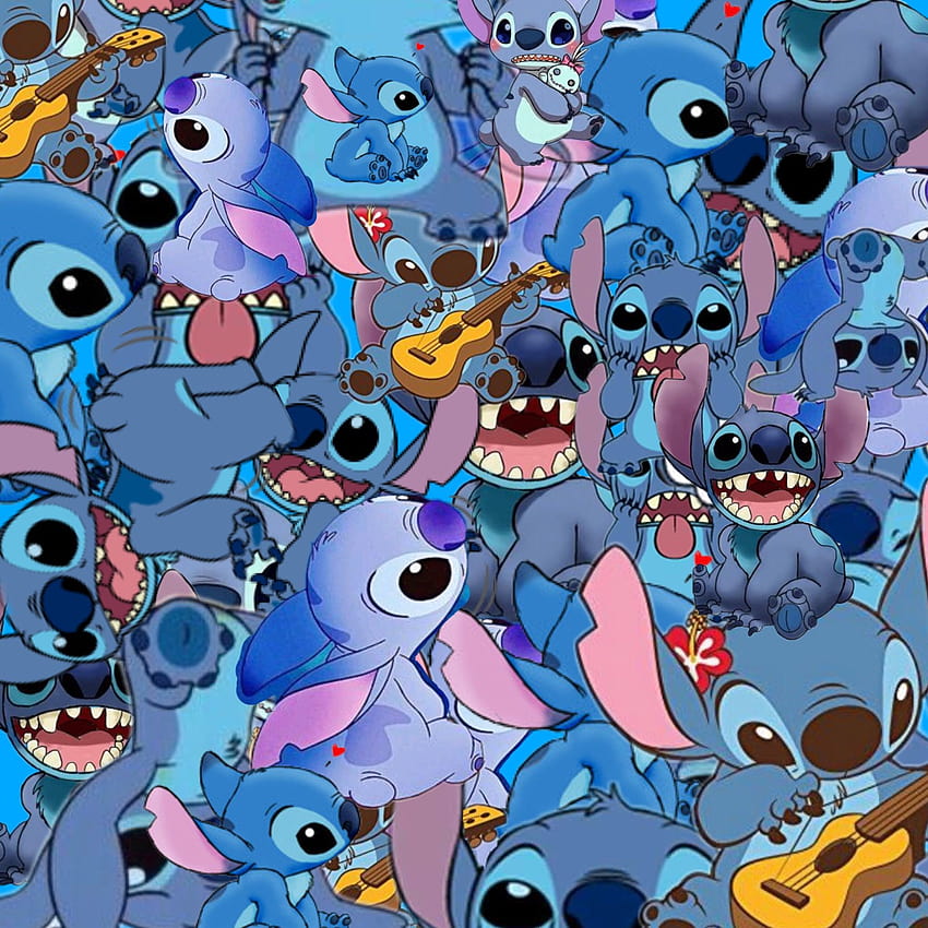 Disney Stitch Collage, lilo e collage di punti Sfondo del telefono HD