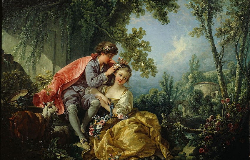 Printemps, François Boucher, Quatre saisons, Rococo Fond d'écran HD