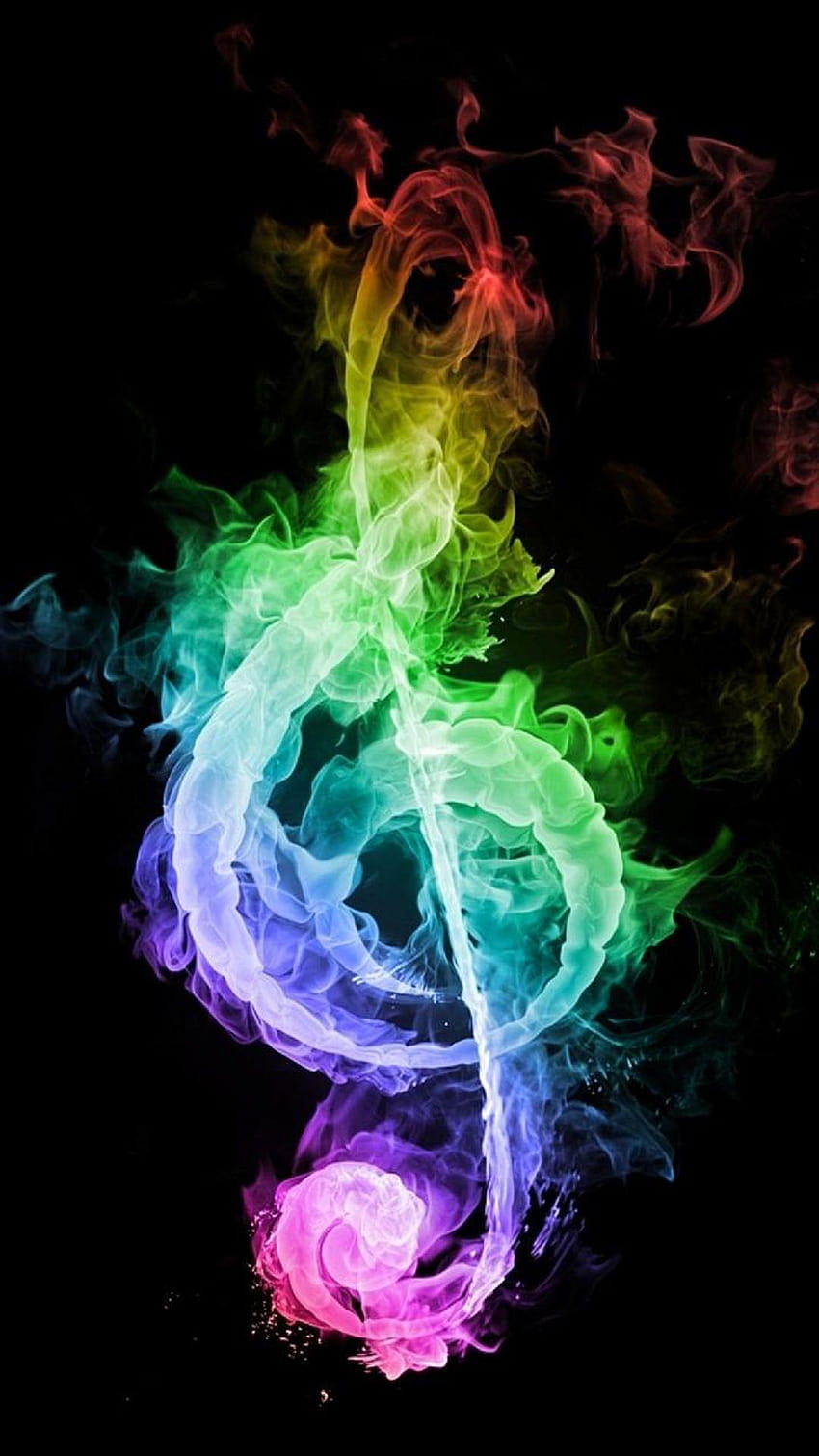 Colored Flames Musical Note Android, musik instrumental wallpaper ponsel HD
