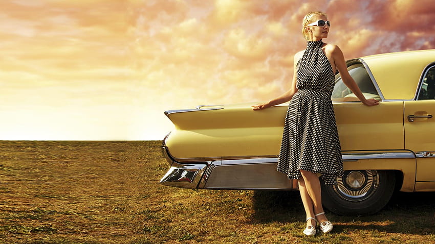 A Fashion Dressed Girl From The 1950s And Vintage Car, 50s dress HD  wallpaper | Pxfuel