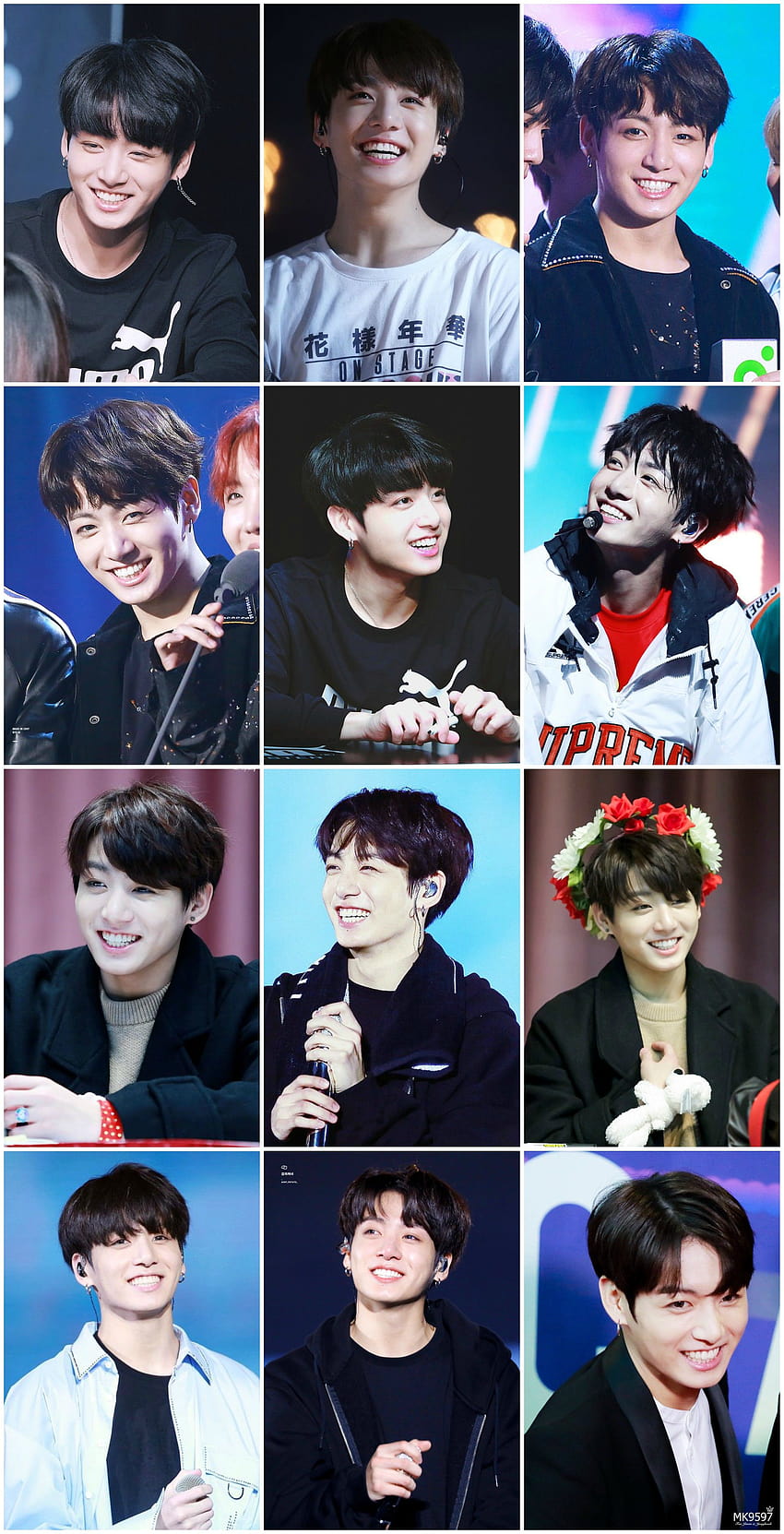 BTS Jungkook sonrisa collage, collage de jungkook fondo de pantalla del teléfono