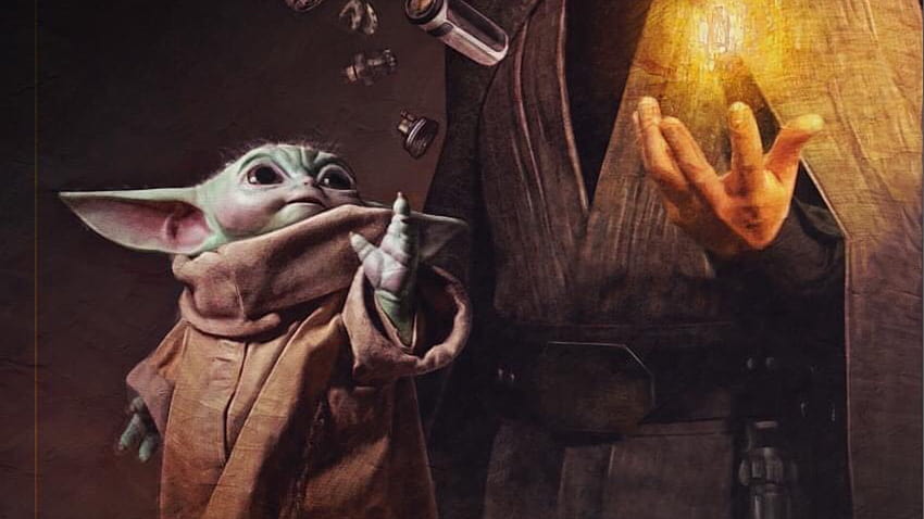 New Official STAR WARS Art Features Luke Skywalker and Grogu Building a Lightsaber with The Force, luke and grogu HD wallpaper