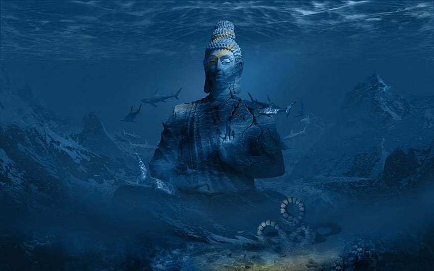 Lord, Gautama Buddha, Icy Mountains, Meditation, Vögel, Gott, Frieden, Buddha-Anime HD-Hintergrundbild