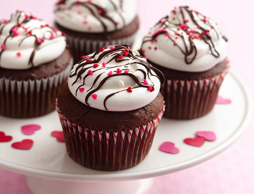chocolate cupcake valentine HD wallpaper