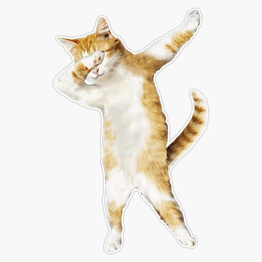 EMC 그래픽 Dabbing 고양이 새끼 고양이 재미 있은 Dab 티 쿨 댄스 키티 비닐 방수 스티커 데칼 자동차 노트북 벽 창 범퍼 스티커 5, 고양이 dabbing HD 전화 배경 화면