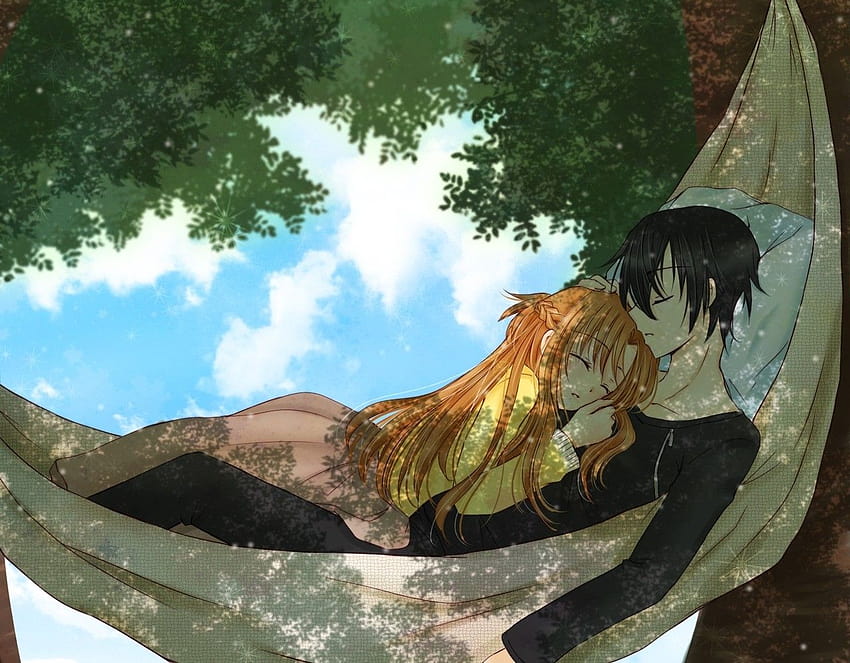 Anime couple boy girl sleep HD wallpapers | Pxfuel