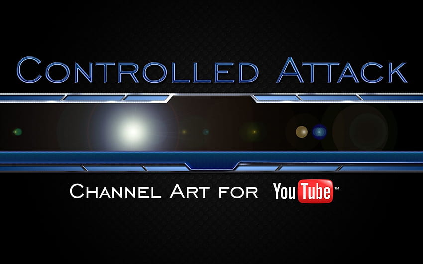 Controlled Attack Gaming YouTube チャンネル アート テンプレート [2560x1440]、モバイル & タブレット、ゲーム チャンネル アート用 高画質の壁紙