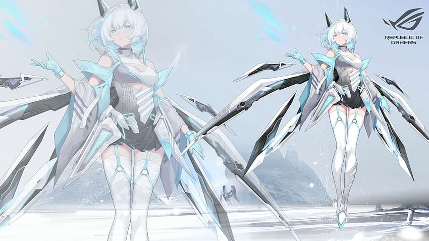 Asus ROG Girl White 60FPS [ Engine Anime] HD wallpaper