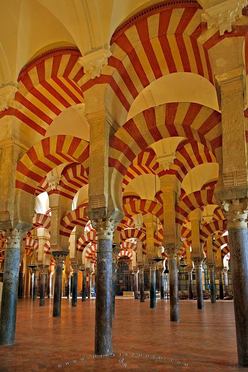 background: Moorish Architecture Arches Mezquita, mosque of cordoba HD phone wallpaper