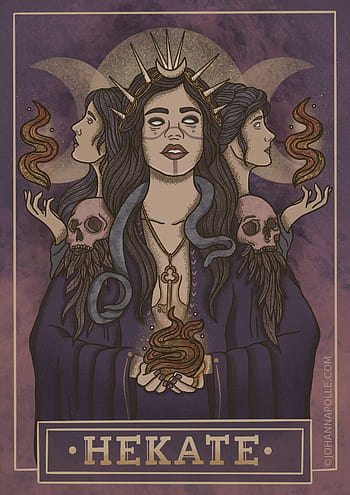 Amazon.com: The Goddess Hecate Tarot Card Tapestry (Black & Gold) - Triple  Moon Goddess of Witchcraft Hekate Wheel Pagan Witch Wall Hanging (59