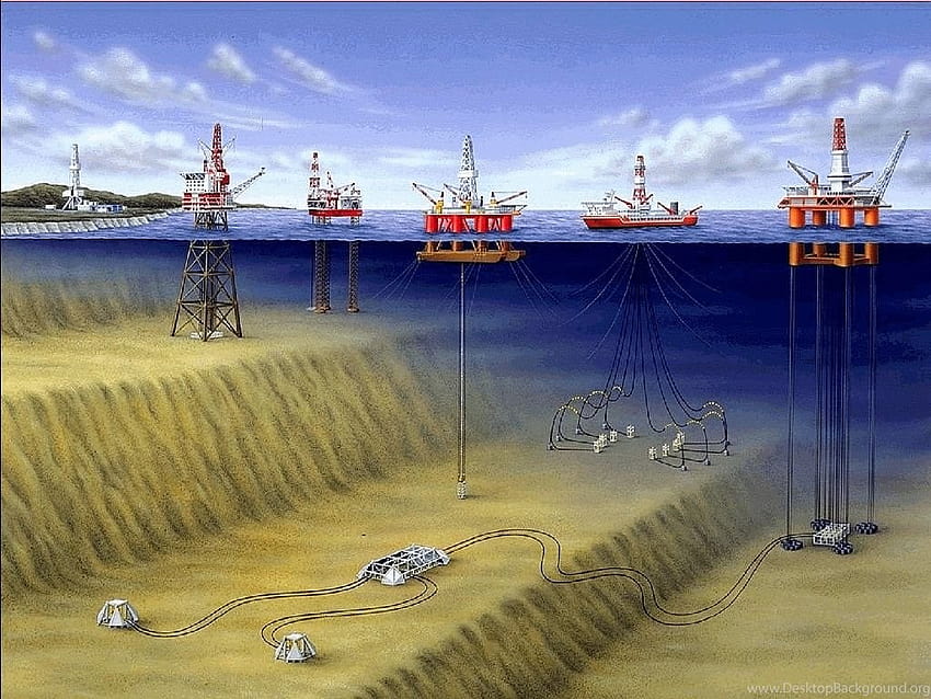 Ciclo de vida del campo petrolífero s de petróleo y gas de CA fondo de pantalla